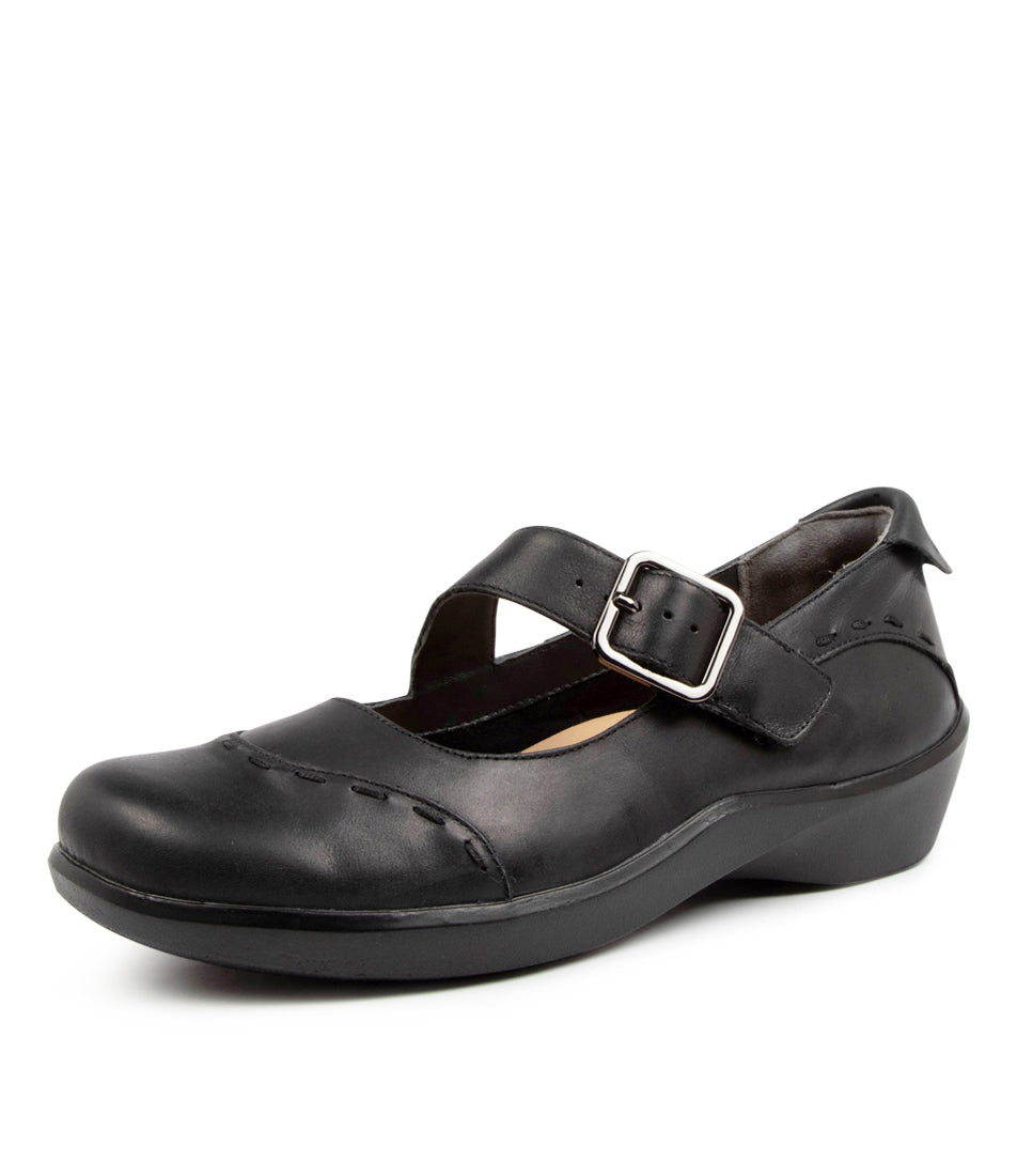 Women Ziera Angel (Wide) Mary Janes Black | Z-061279