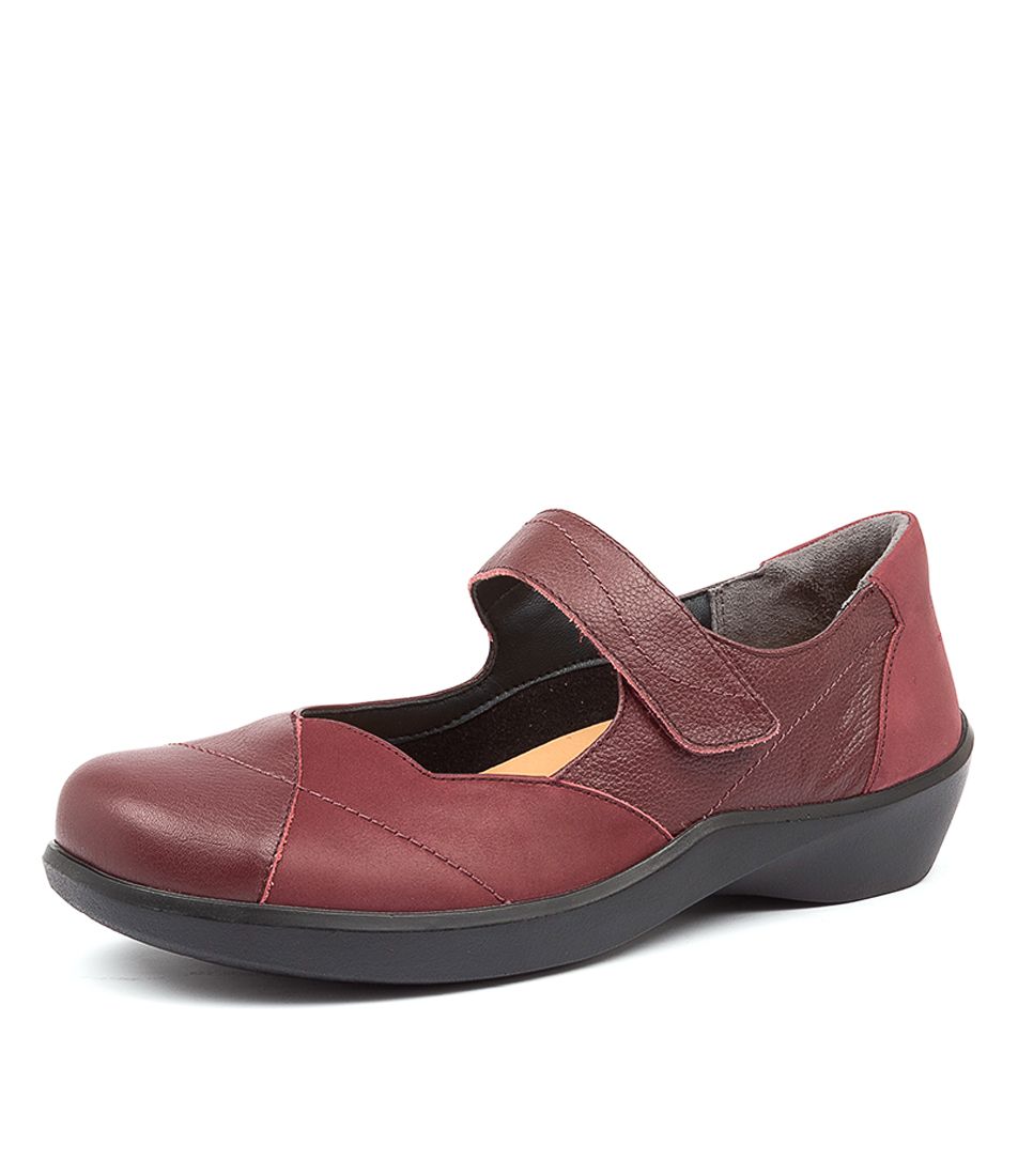 Women Ziera Ariel (Extra Wide) Mary Janes Dark Red | Z-758312