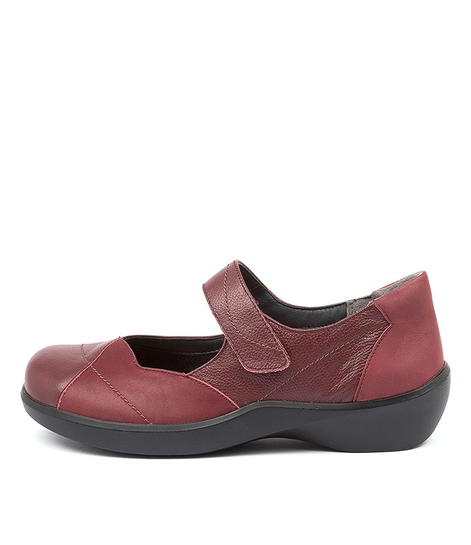 Women Ziera Ariel (Wide) Mary Janes Dark Red | Z-874631