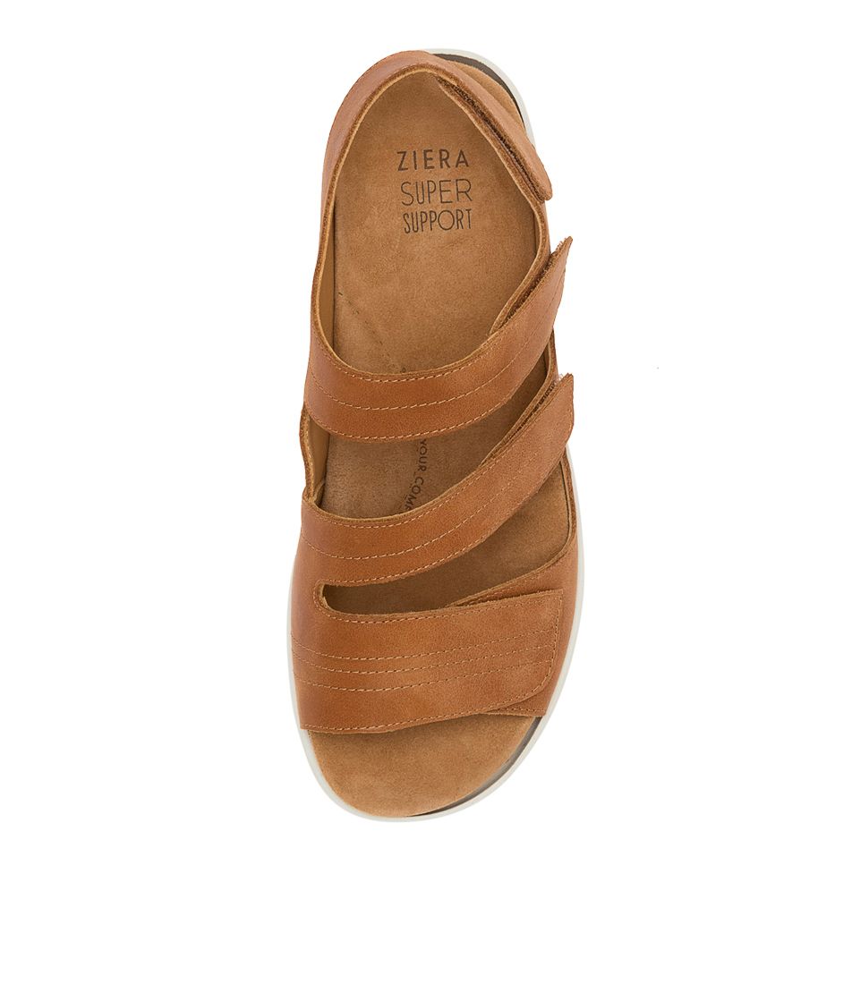 Women Ziera Bonny (Wide) Sandals Brown / White | Z-509437