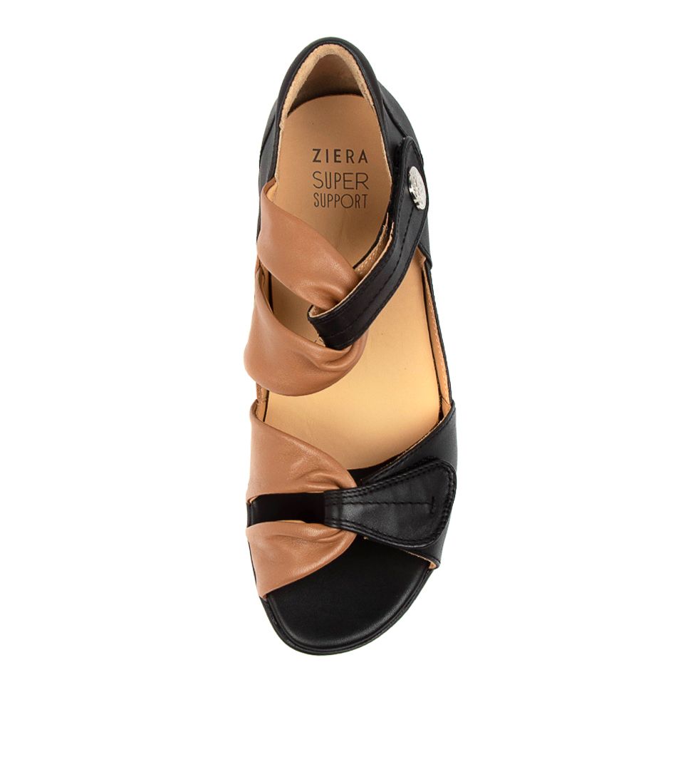 Women Ziera Doxie (Wide) Sandals Black / Brown | Z-857940