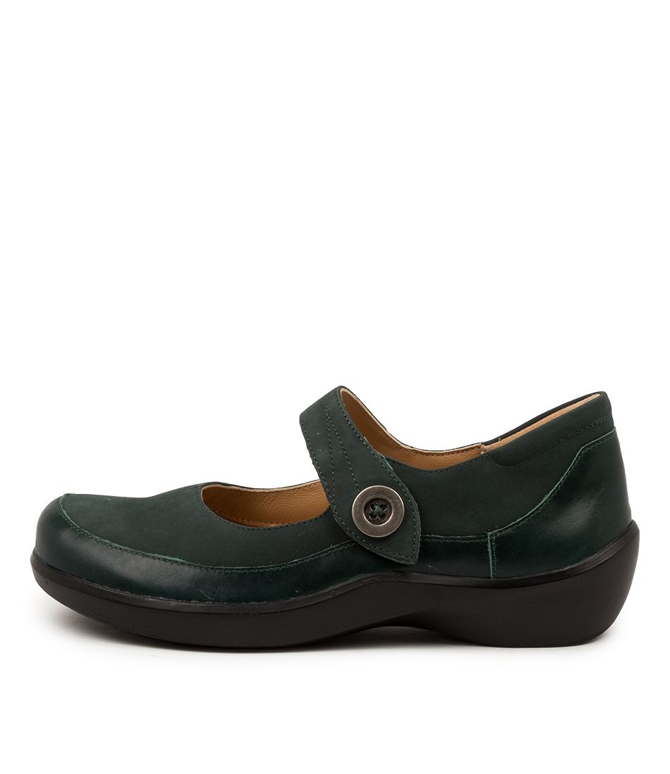 Women Ziera Gloria (Wide) Mary Janes Dark Green | Z-814295