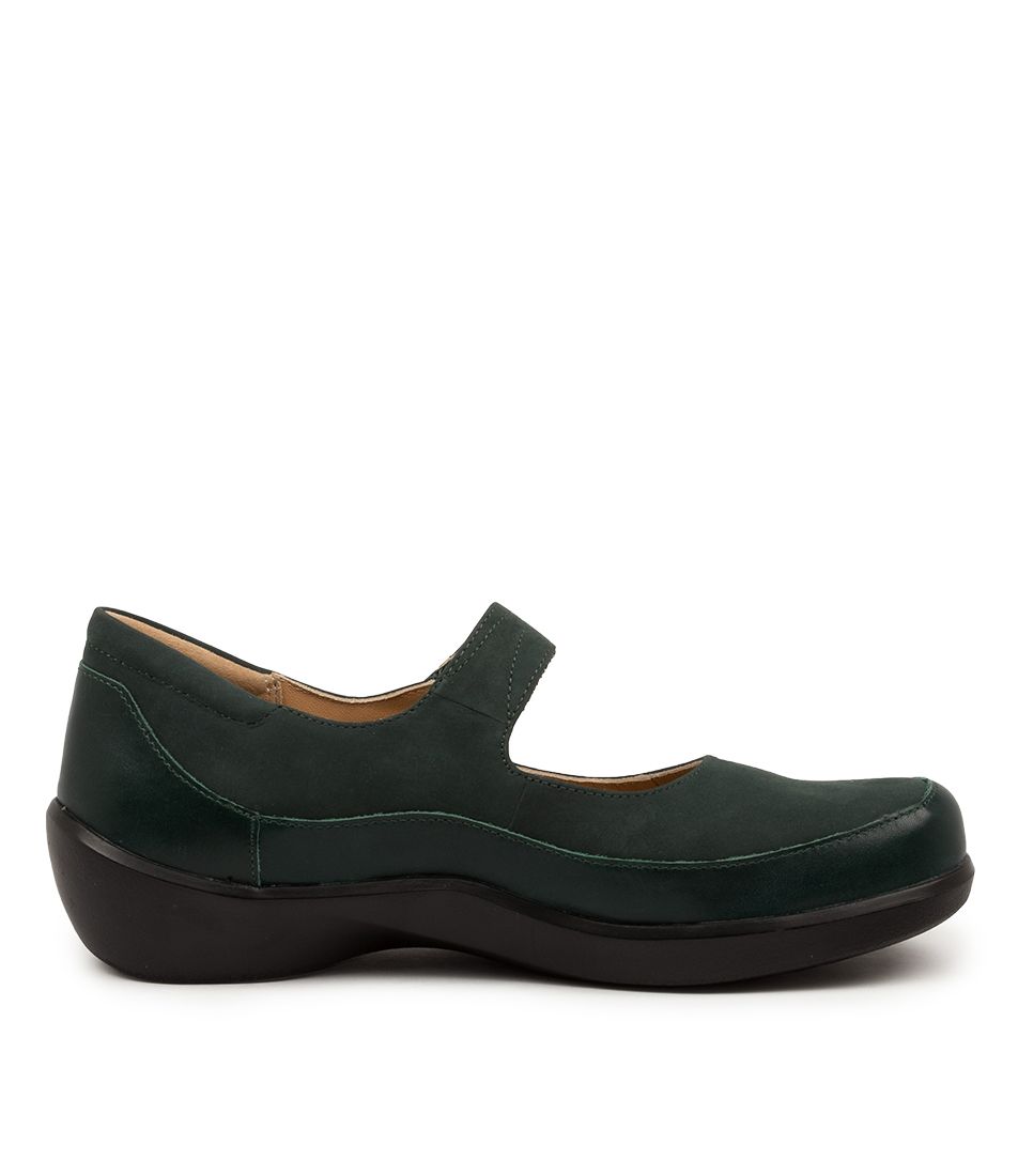 Women Ziera Gloria (Wide) Mary Janes Dark Green | Z-814295