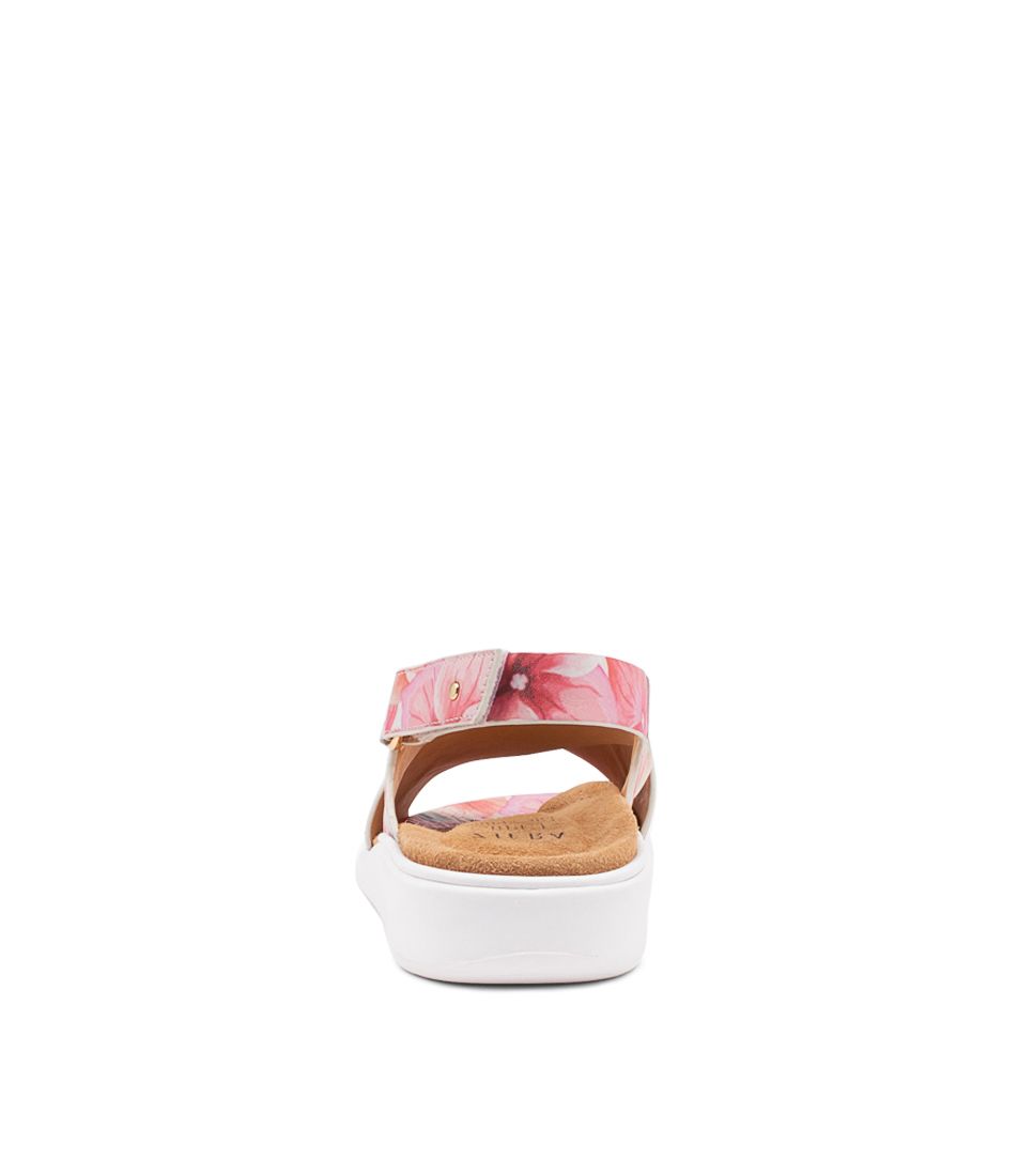 Women Ziera Ilda (Wide) Sandals Flower / White | Z-351829