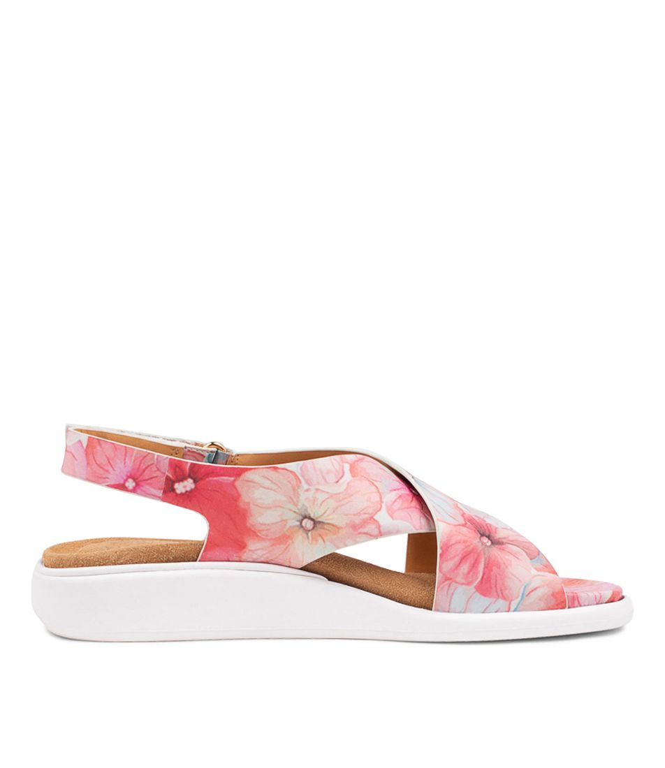 Women Ziera Ilda (Wide) Sandals Flower / White | Z-351829