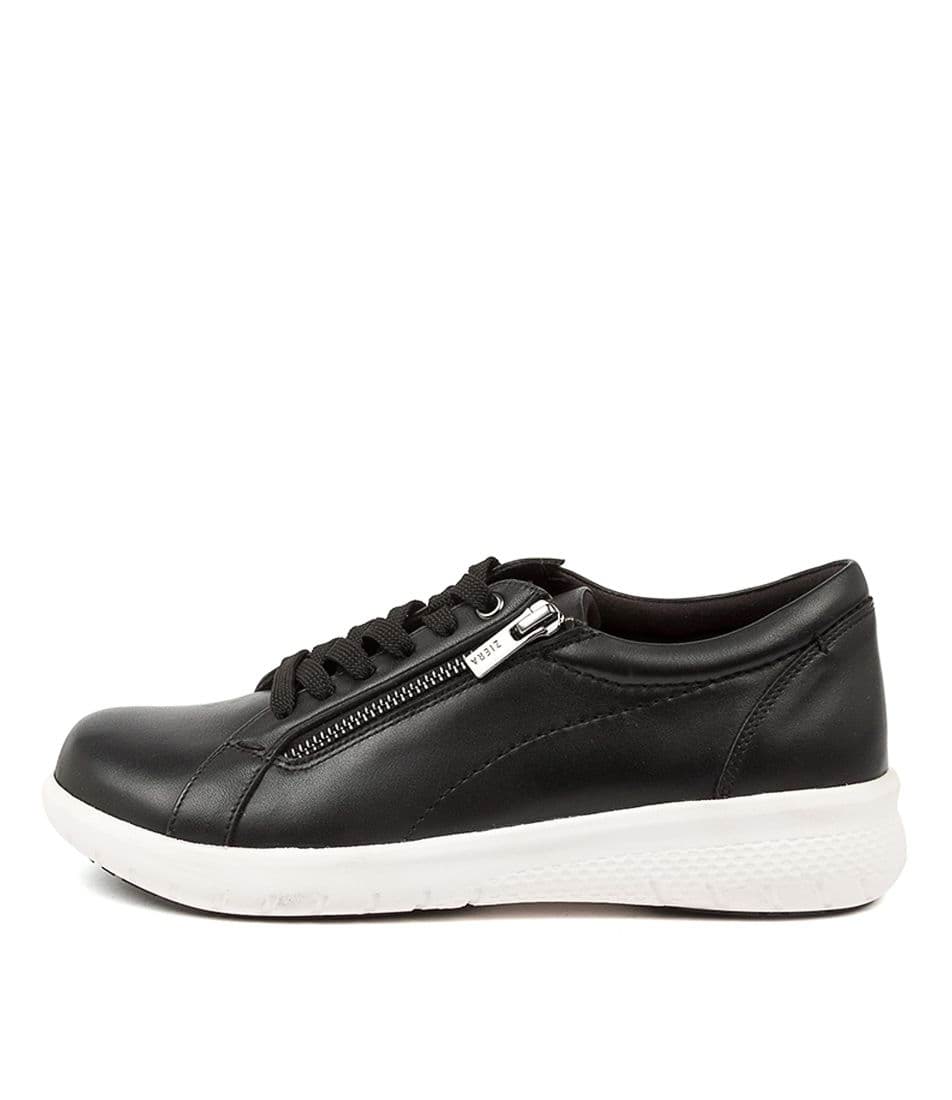 Women Ziera Solar (Extra Wide, Adjustable Fit) Sneakers Black / White | Z-659142