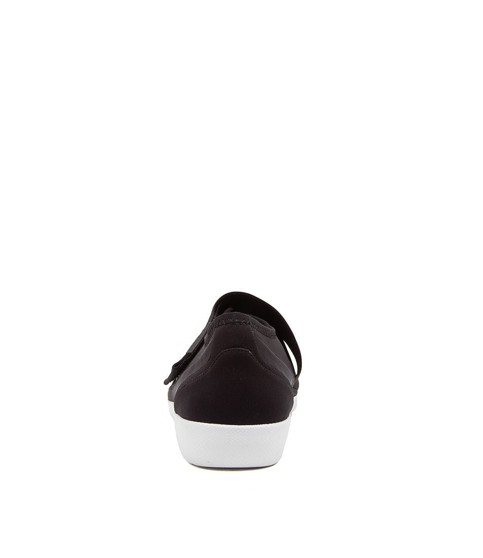 Women Ziera Urban (Wide, Adjustable Fit) Sneakers Black White | Z-810546