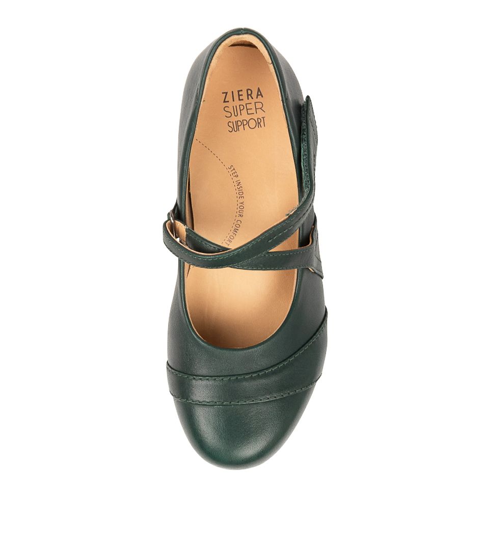 Women Ziera Xray (Wide) Mary Janes Dark Green | Z-903581